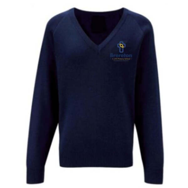 Brereton C E Primary School - Brereton V Neck Jumper, Brereton Primary School